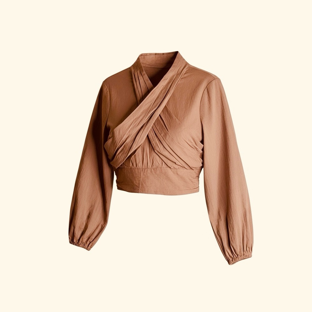 Blouse cropped Future Collective x Reese Blutstein wrap style Medium NWT